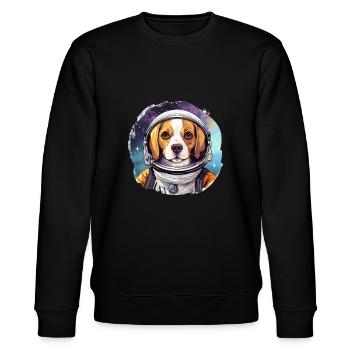 Hund als Astronaut - Stanley/Stella Unisex Bio-Sweatshirt CHANGER  - Schwarz - Vorne - Nik (191cm) & Marisol (170cm)