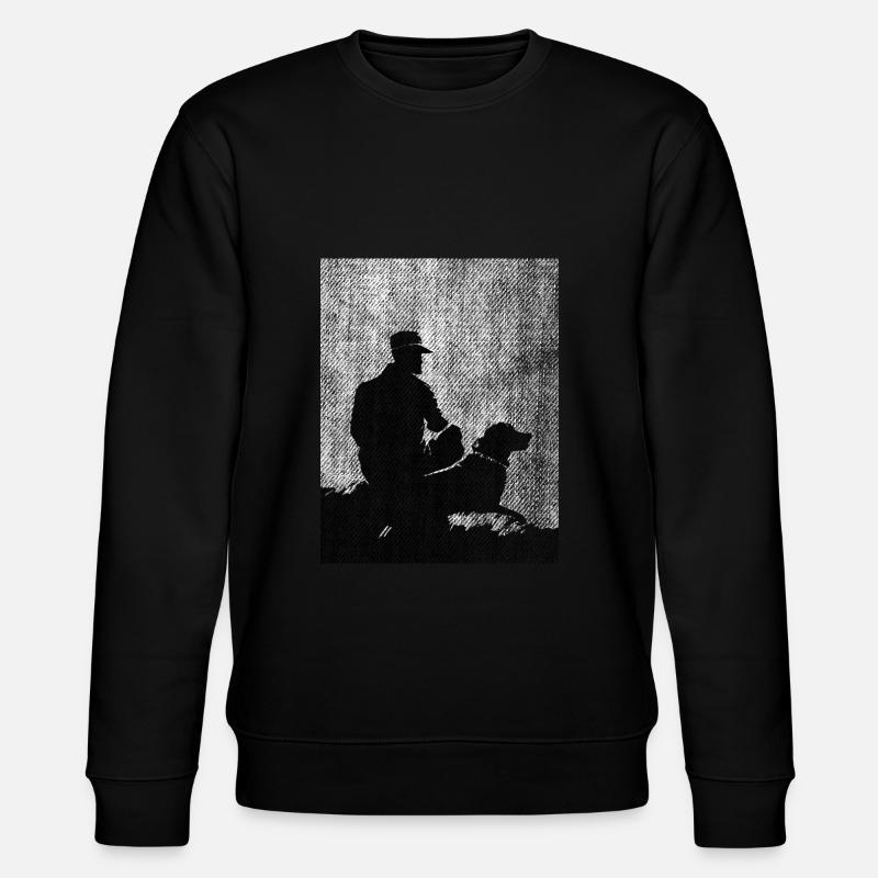 Beste Freunde Mann mit Hund - Stanley/Stella Unisex Bio-Sweatshirt CHANGER  - Schwarz