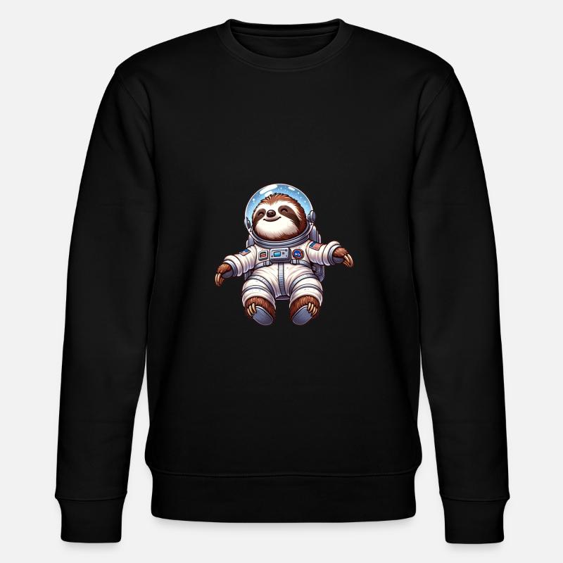 Faultier Schwerelosigkeit Abenteuer Astronaut - Stanley/Stella Unisex Bio-Sweatshirt CHANGER - Schwarz