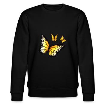 Spring flight of the "Aurantiaria" - Stanley/Stella CHANGER Unisex Organic Sweatshirt - black - Front - Nik (191cm) & Marisol (170cm)