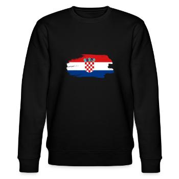 Kroatien Flagge Adria Zagreb Kroatische Fahne - Stanley/Stella Unisex Bio-Sweatshirt CHANGER  - Schwarz - Vorne - Nik (191cm) & Marisol (170cm)