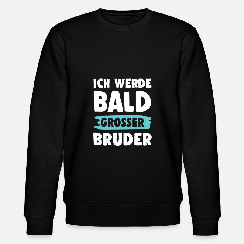 Ich werde grosser Bruder - Stanley/Stella Unisex Bio-Sweatshirt CHANGER  - Schwarz