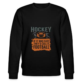 ice hockey witziger spruch - Stanley/Stella Unisex Bio-Sweatshirt CHANGER  - Schwarz - Vorne - Nik (191cm) & Marisol (170cm)