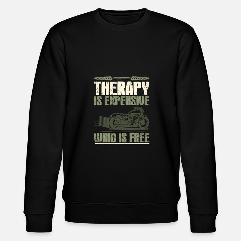 motorcycle therapy funny - Stanley/Stella CHANGER Unisex Organic Sweatshirt - black