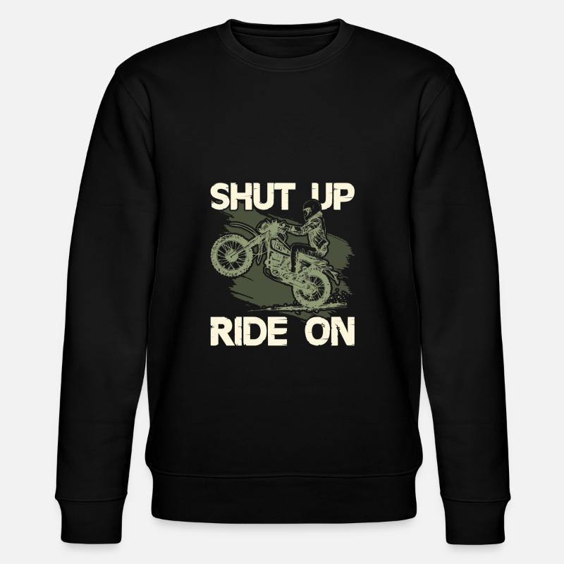 motorrad ride spruch - Stanley/Stella Unisex Bio-Sweatshirt CHANGER  - Schwarz