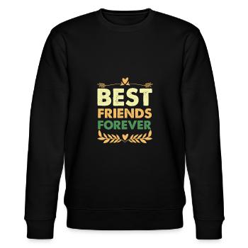 beste freunde für immer - Stanley/Stella Unisex Bio-Sweatshirt CHANGER  - Schwarz - Vorne - Nik (191cm) & Marisol (170cm)