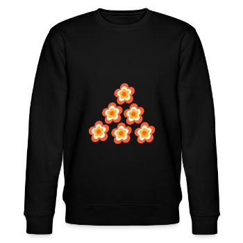 des années 70 motif de fleur - Sweat bio CHANGER Stanley/Stella Unisexe - noir - Devant - Nik (191cm) & Marisol (170cm)