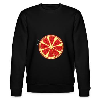 Granatapfel Apfel Frucht rot rote Früchte vegan - Stanley/Stella Unisex Bio-Sweatshirt CHANGER  - Schwarz - Vorne - Nik (191cm) & Marisol (170cm)