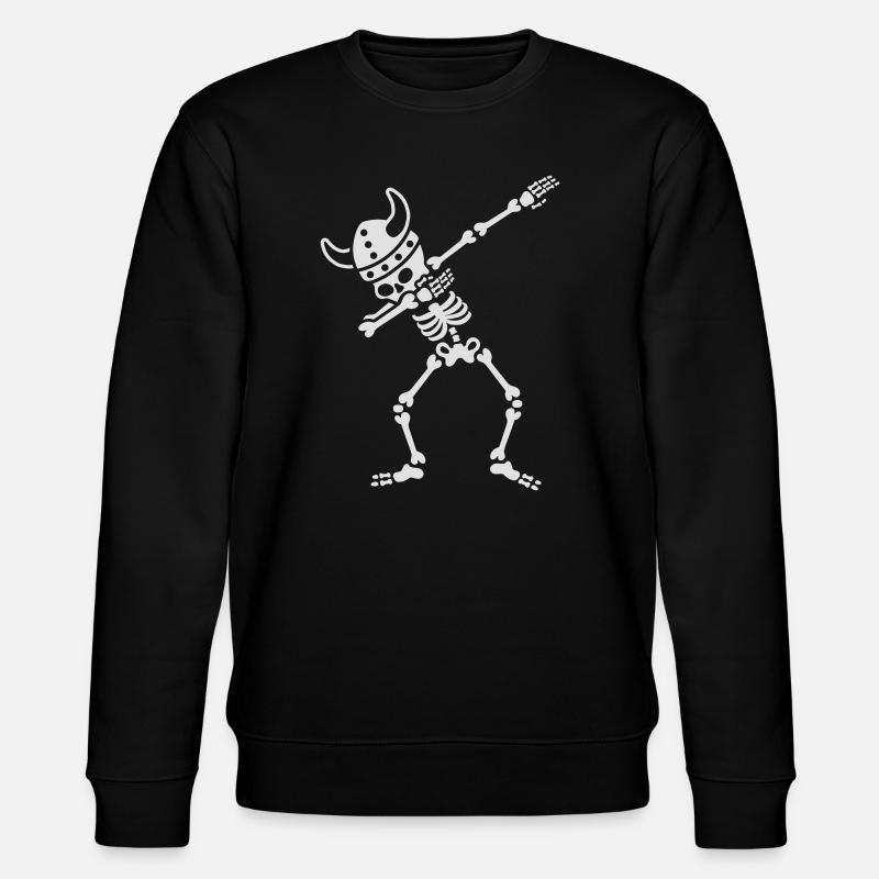 Skeleton Dab Dabbing Viking - Stanley/Stella CHANGER Unisex Organic Sweatshirt - black