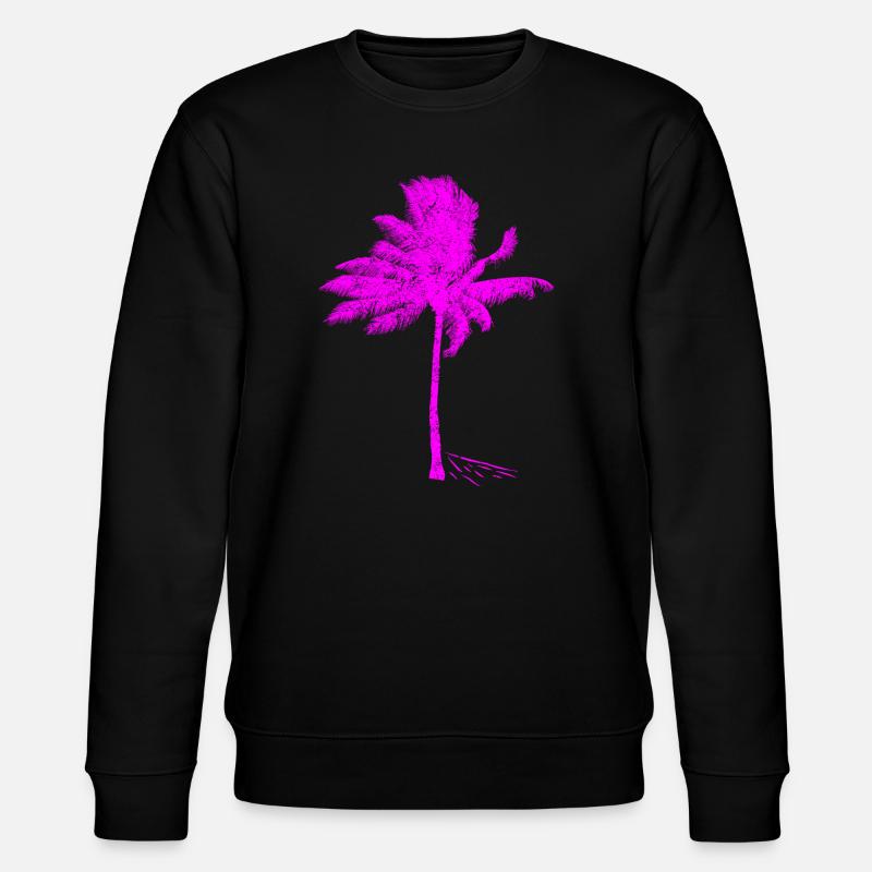 Neon Pink Palme Silhouette - Stanley/Stella Unisex Bio-Sweatshirt CHANGER  - Schwarz