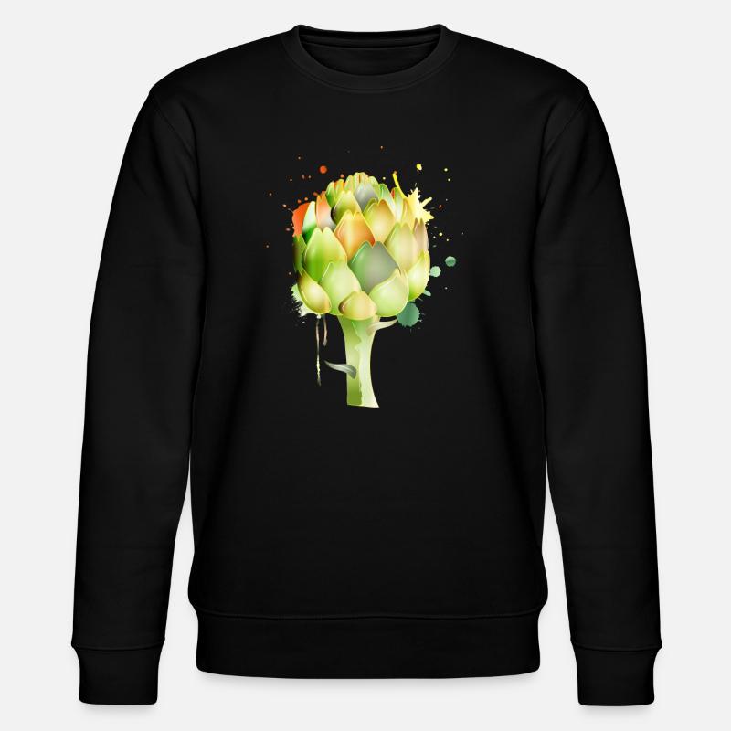 Artichoke graffiti in fresh colours - Stanley/Stella CHANGER Unisex Organic Sweatshirt - black