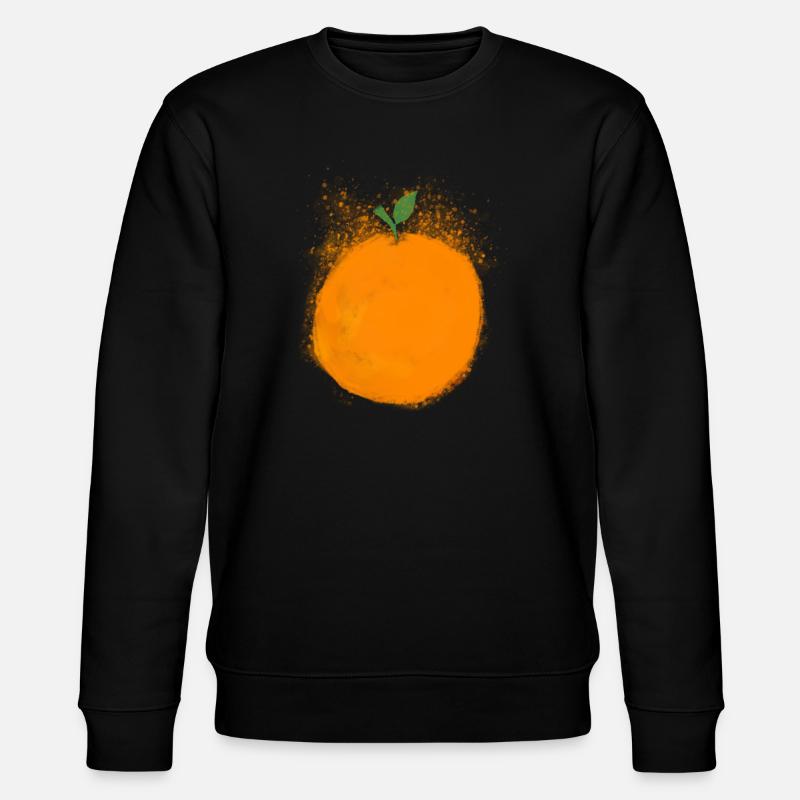 Orangen Frucht Früchte vegan - Stanley/Stella Unisex Bio-Sweatshirt CHANGER  - Schwarz