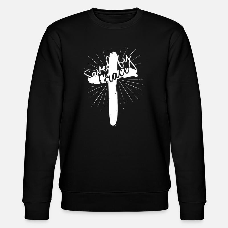 Saved by Grace - Stanley/Stella Unisex Bio-Sweatshirt CHANGER  - Schwarz