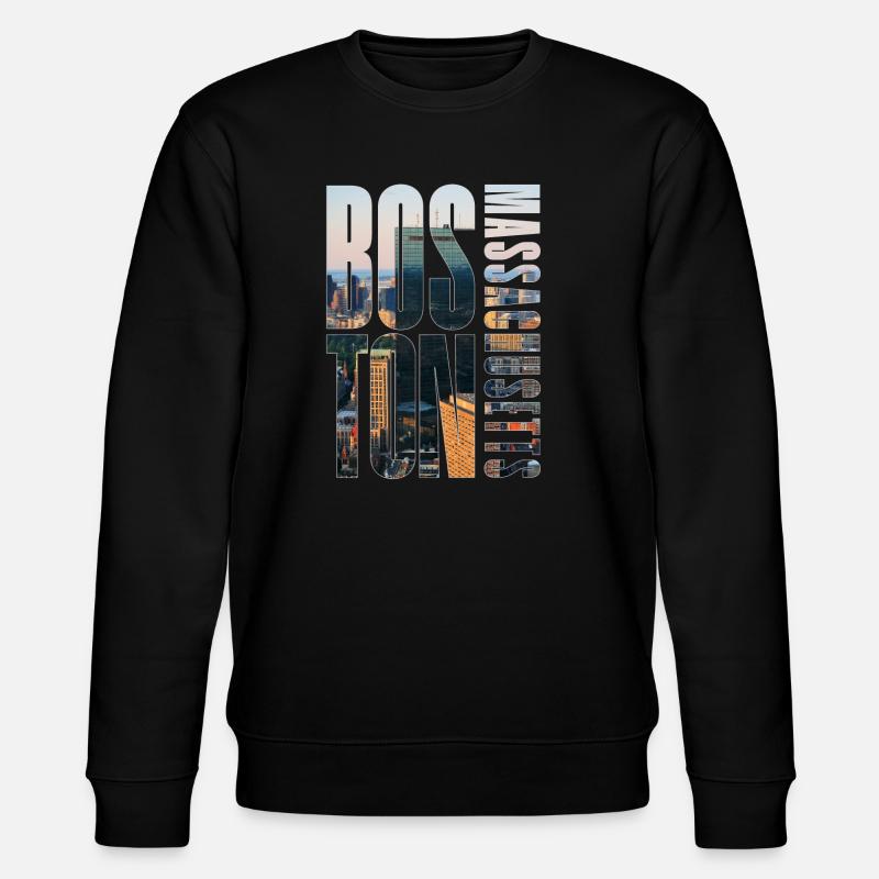 Boston Downtown Skyline Motiv - Stanley/Stella Unisex Bio-Sweatshirt CHANGER  - Schwarz