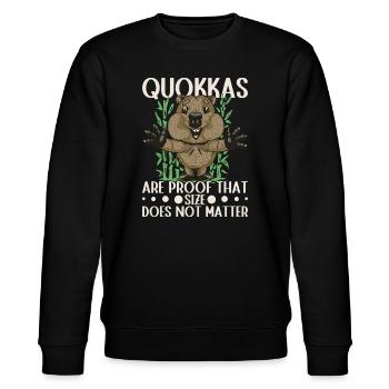 Quokkas sind der Beweis - Stanley/Stella Unisex Bio-Sweatshirt CHANGER  - Schwarz - Vorne - Nik (191cm) & Marisol (170cm)