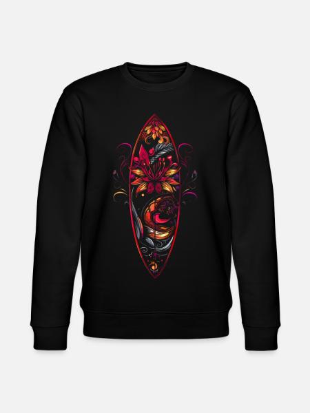 Surfboard Cartoon - Stanley/Stella CHANGER Unisex Organic Sweatshirt - black
