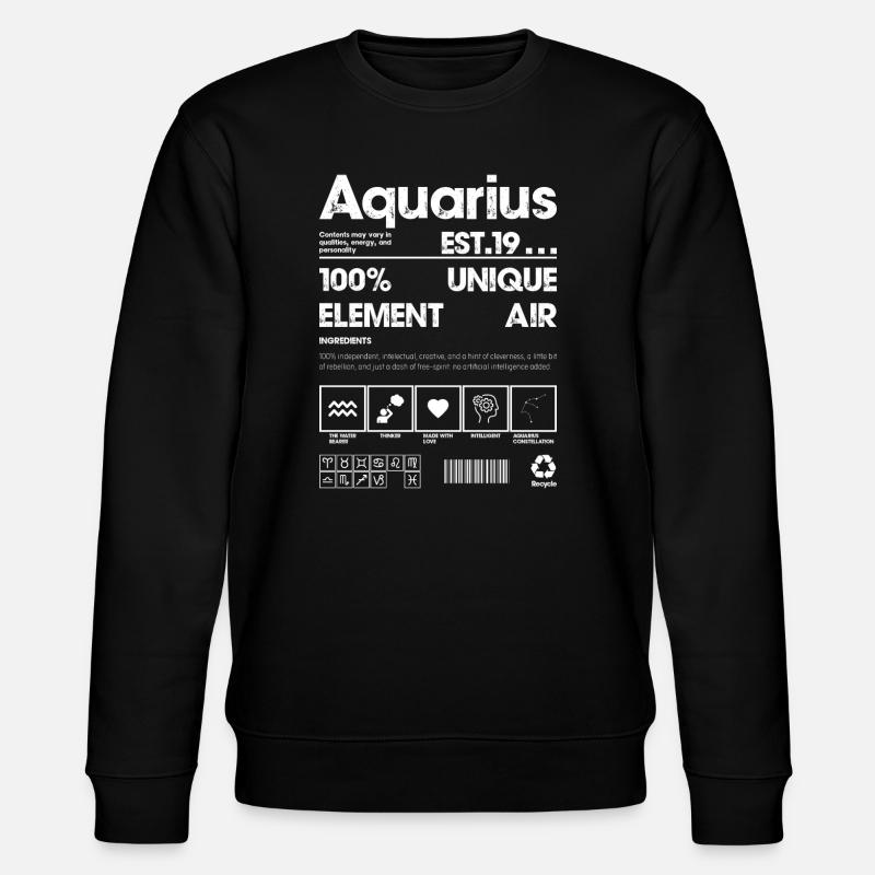 Wassermann Glyphen Neondruck - Stanley/Stella Unisex Bio-Sweatshirt CHANGER  - Schwarz
