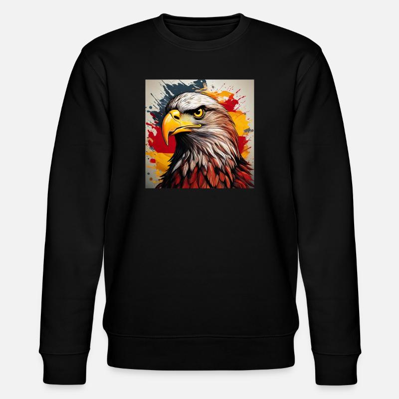 Eagle Head Art Spray Explosion - Stanley/Stella CHANGER Unisex Organic Sweatshirt - black