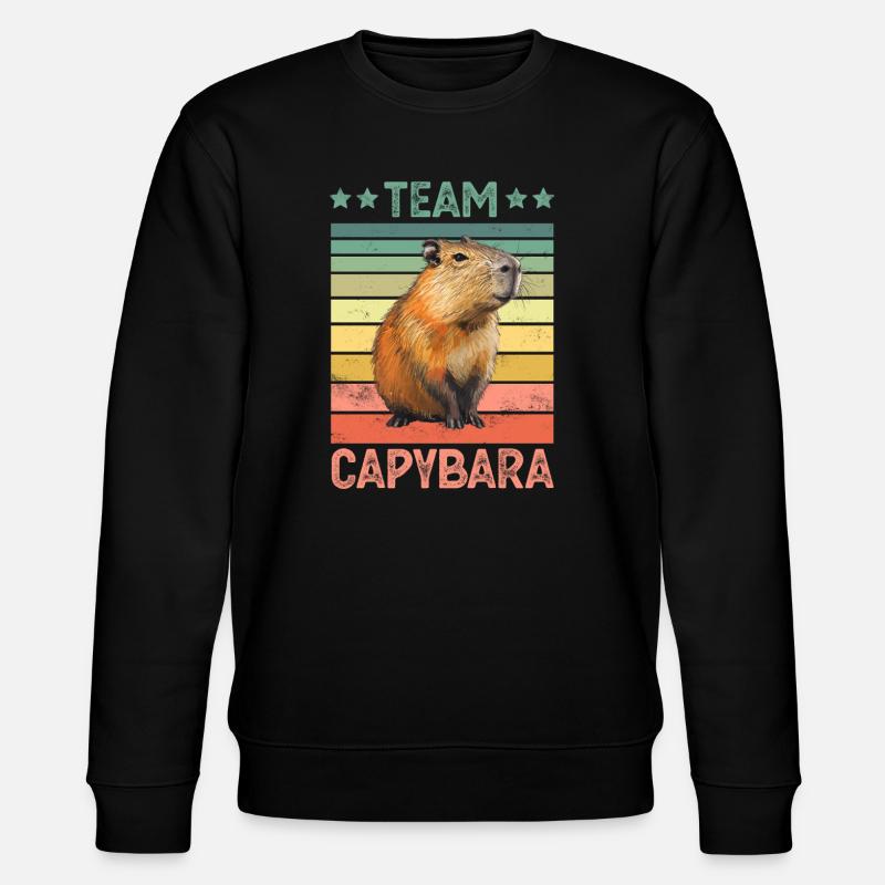 Capybara Wasserschwein - Stanley/Stella økologisk unisex-sweatshirt CHANGER  - sort