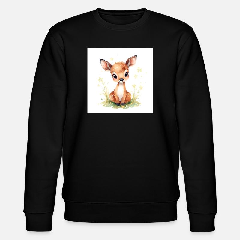 Cute Baby Deer - Stanley/Stella Unisex Bio-Sweatshirt CHANGER  - Schwarz