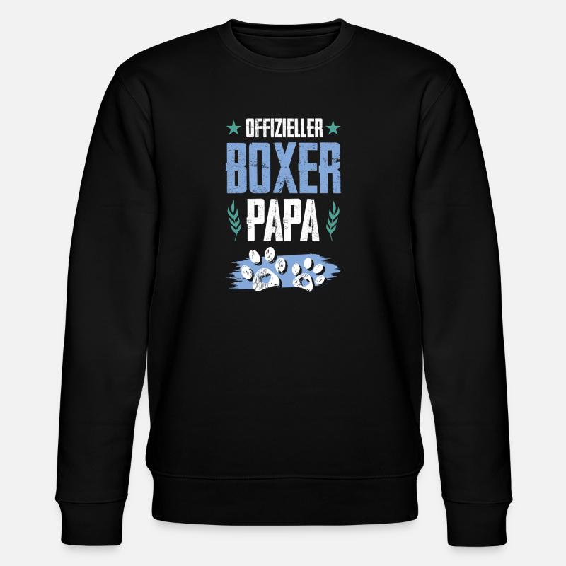 boxer hunde papa - Stanley/Stella Unisex Bio-Sweatshirt CHANGER - Schwarz