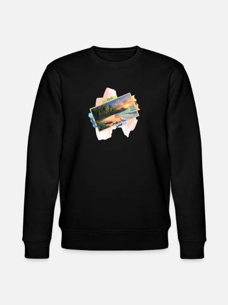 Nature plage image mignon design d’été - Sweat bio CHANGER Stanley/Stella Unisexe - noir