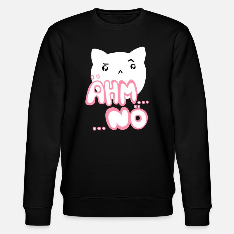Ähm nö Kawaii Katze rosa - Stanley/Stella Unisex Bio-Sweatshirt CHANGER  - Schwarz