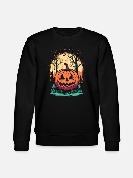 Halloween pumpkin in the forest - Stanley/Stella CHANGER Unisex Organic Sweatshirt - black