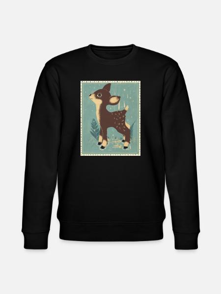 Cerfs dans la forêt rétro - Sweat bio CHANGER Stanley/Stella Unisexe - noir
