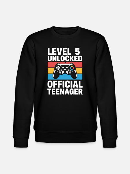 Level 5 Unlocked Birthday Gamer Birthday - Stanley/Stella CHANGER Unisex Organic Sweatshirt - black