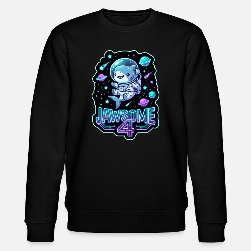 Jawsome 4 Weltraum Hai - Stanley/Stella Unisex Bio-Sweatshirt CHANGER  - Schwarz