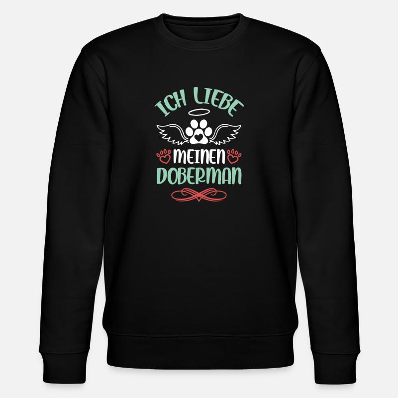 Dobermann Liebe mit Flügeln - Stanley/Stella Unisex Bio-Sweatshirt CHANGER  - Schwarz