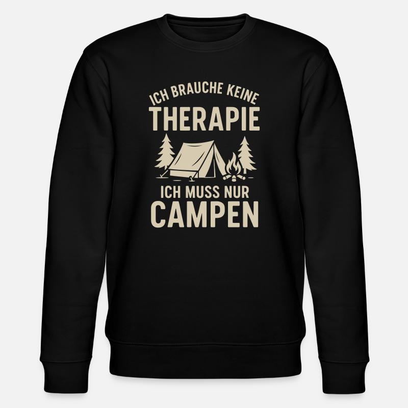 I don't need therapy camping - Stanley/Stella CHANGER Unisex Organic Sweatshirt - black