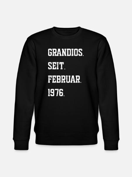 50th birthday February 1976 - Stanley/Stella CHANGER Unisex Organic Sweatshirt - black