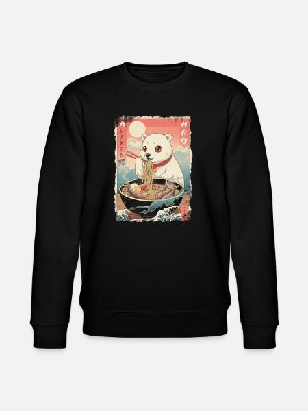 Kawaii Eisbär Ramen Anime - Stanley/Stella Unisex Bio-Sweatshirt CHANGER  - Schwarz