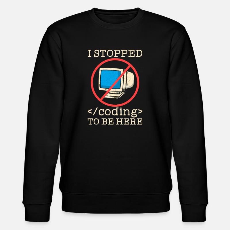 Coding witziger Spruch Prgrammierer - Stanley/Stella Unisex Bio-Sweatshirt CHANGER  - Schwarz