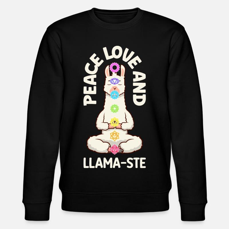 Chakra Humor - Llama Spirit Peace - Stanley/Stella Unisex Bio-Sweatshirt CHANGER  - Schwarz