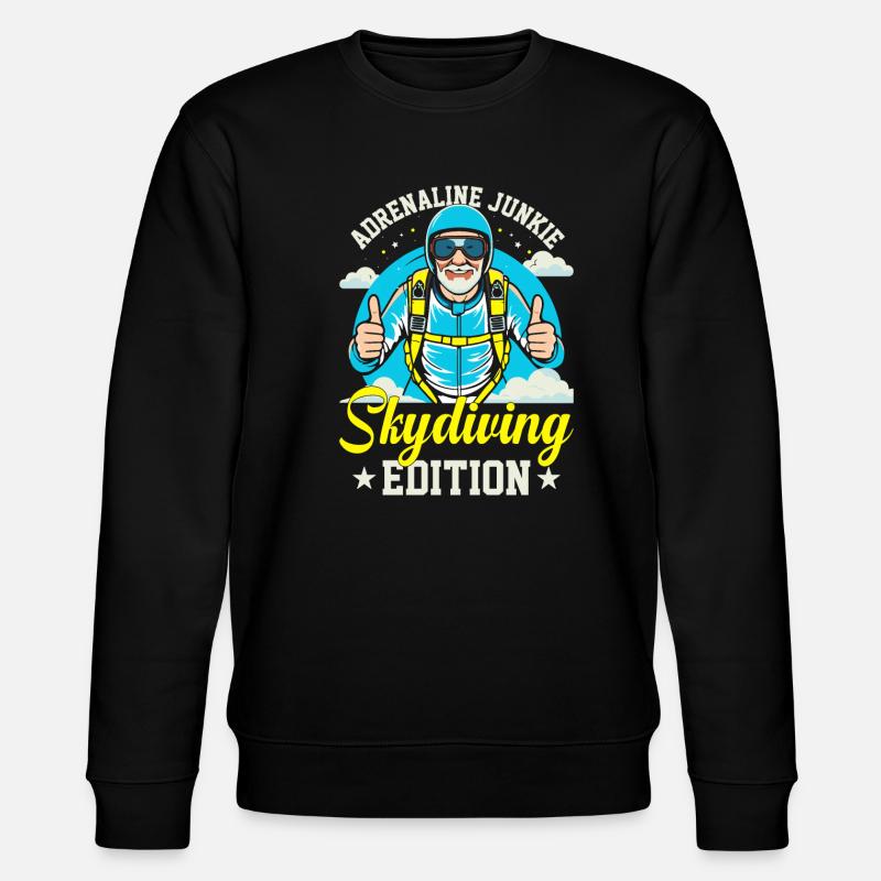 Adrenaline junkie: skydiving edition - Stanley/Stella CHANGER Unisex Organic Sweatshirt - black