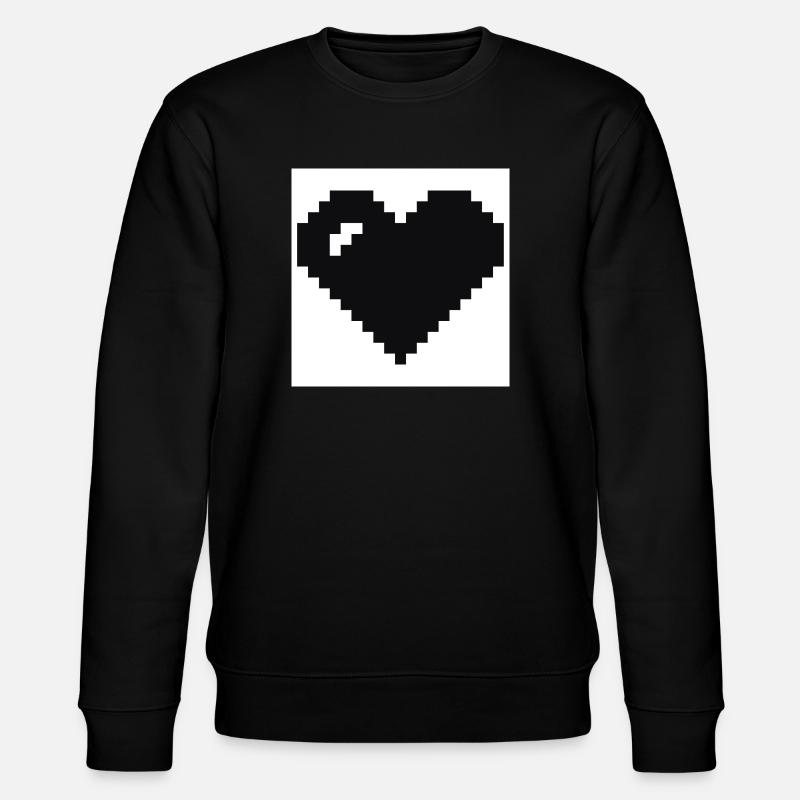Verpixeltes Herz - Stanley/Stella Unisex Bio-Sweatshirt CHANGER - Schwarz