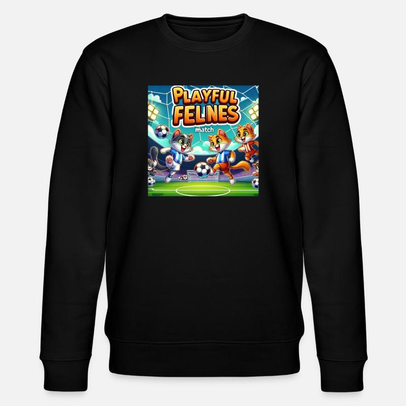 Soccer Cats 005 - Stanley/Stella Unisex Bio-Sweatshirt CHANGER  - Schwarz