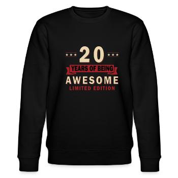 20. Geburtstag Geschenk - 20 Jahre alt - Stanley/Stella Unisex Bio-Sweatshirt CHANGER  - Schwarz - Vorne - Nik (191cm) & Marisol (170cm)