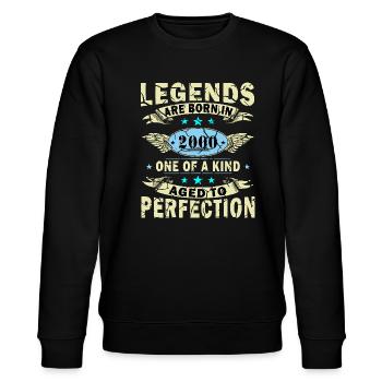 Vintage 2000 retro 2000 jahrgang 2000 jahre 2000 - Stanley/Stella Unisex Bio-Sweatshirt CHANGER  - Schwarz - Vorne - Nik (191cm) & Marisol (170cm)