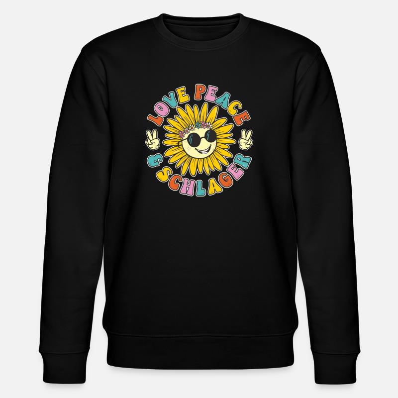Schlager Love Peace & Schlager Party - Stanley/Stella Unisex Bio-Sweatshirt CHANGER  - Schwarz