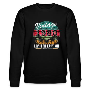 Retro 1980 vintage 1980 Geburtstag 1980 - Stanley/Stella Unisex Bio-Sweatshirt CHANGER  - Schwarz - Vorne - Nik (191cm) & Marisol (170cm)