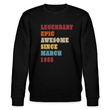 March 1985 Jubilee 1985 - Legends March 1985 - Stanley/Stella CHANGER Unisex Organic Sweatshirt - black - Front - Nik (191cm) & Marisol (170cm)