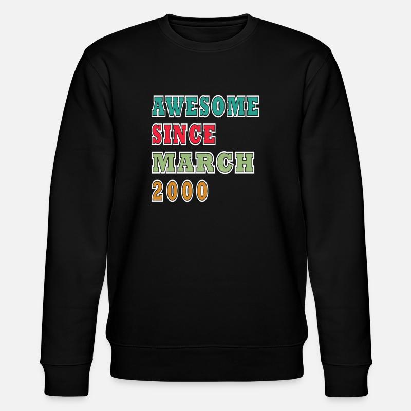 Awesome since March 2000 - Stanley/Stella CHANGER Unisex Organic Sweatshirt - black