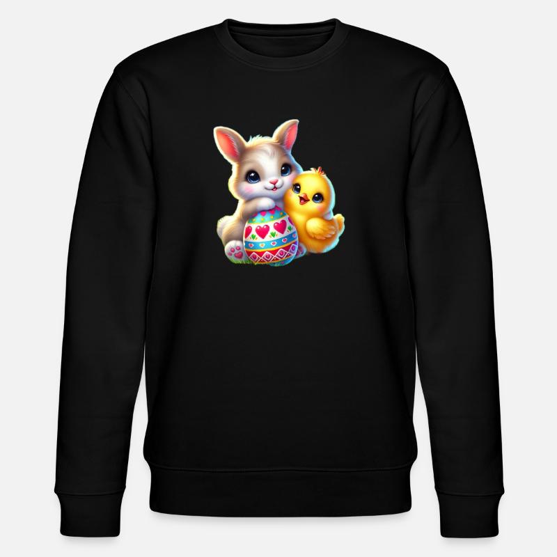 Easter Bunny Chick Egg - Stanley/Stella CHANGER Unisex Organic Sweatshirt - black