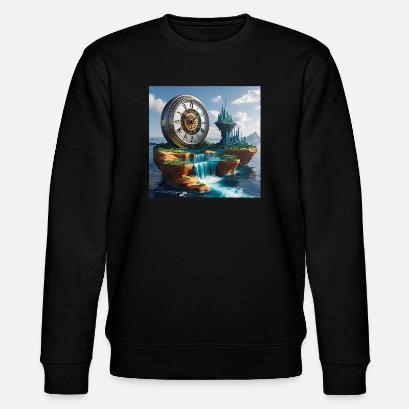 Kunst Uhr - Stanley/Stella Unisex Bio-Sweatshirt CHANGER  - Schwarz