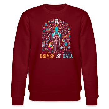 Datenwissenschaft, Datenanalyse, Maschinelles - Stanley/Stella Unisex Bio-Sweatshirt CHANGER  - Burgunderrot - Vorne - Nik (191cm) & Marisol (170cm)