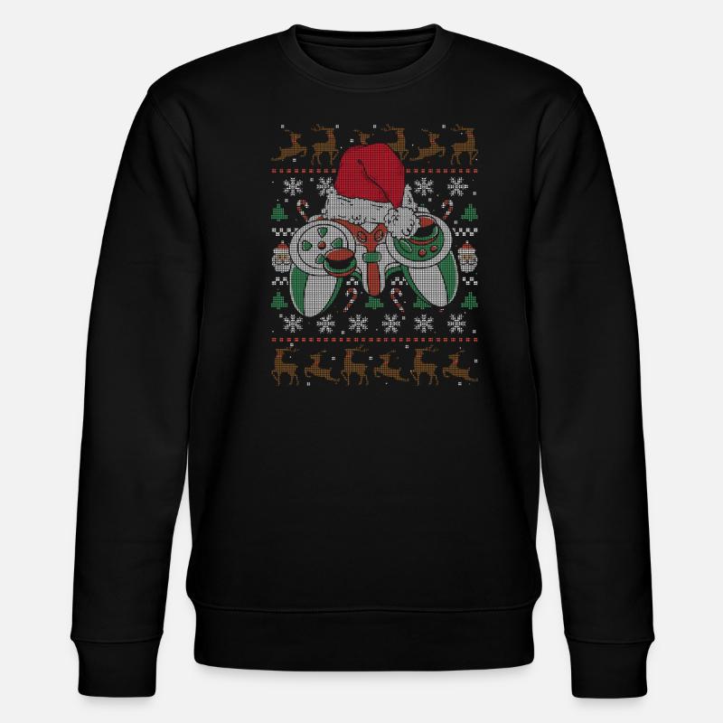 Weihnachten Gamer Videospiel Weihnachtsmann - Stanley/Stella Unisex Bio-Sweatshirt CHANGER - Schwarz